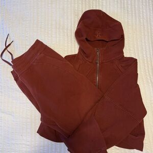 Lululemon Scuba Cropped Half-Zip Hoodie + Scuba Joggers Set Size 8